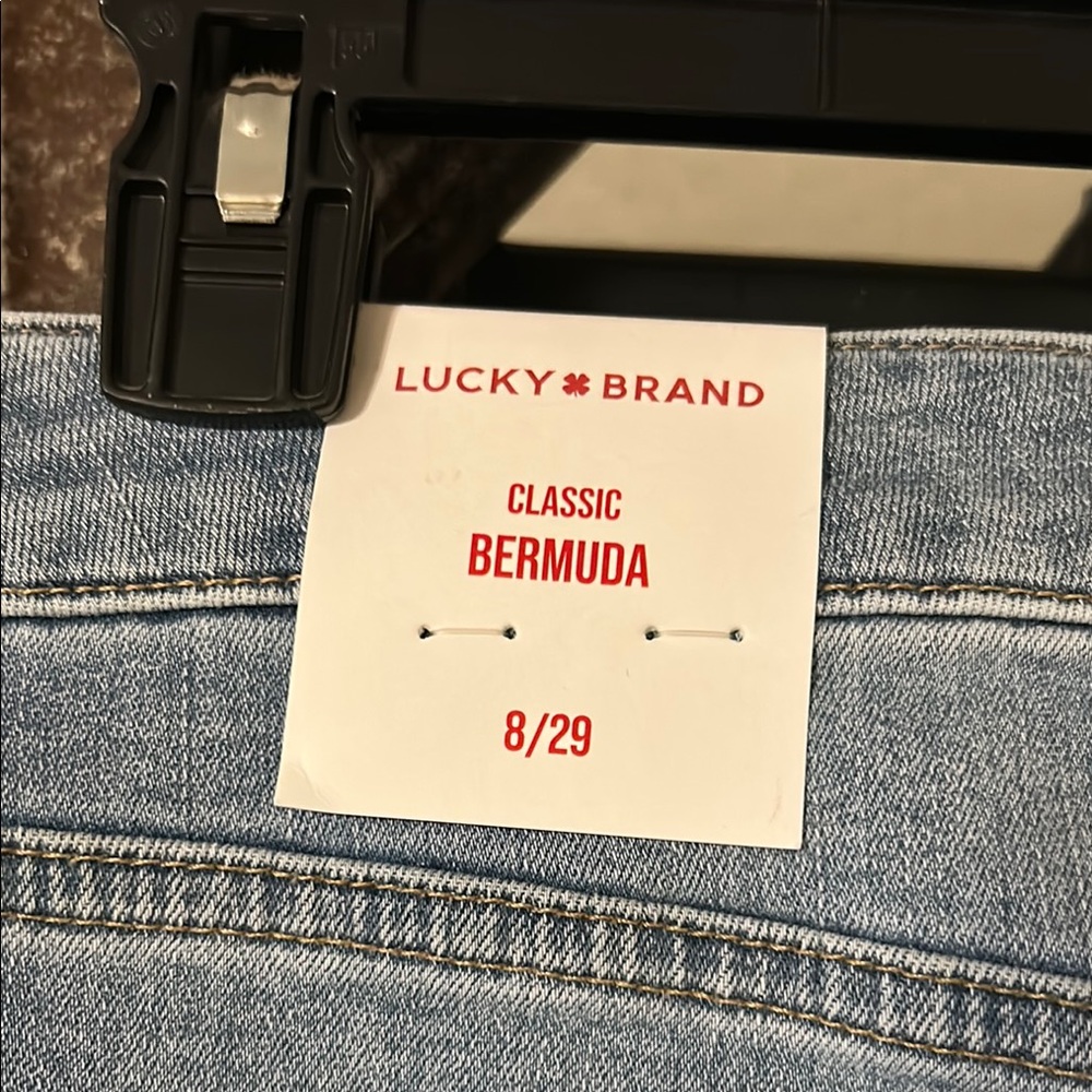 Blue Denim Shorts with Raw Hem - Picture 5 of 10
